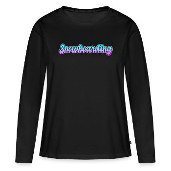 Snowboarding - Frauen Premium Bio Langarmshirt - Schwarz - Vorne - Julia (174cm)