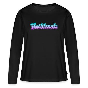 Ping-pong - T-shirt manches longues Premium bio Femme - noir - Devant - Julia (174cm)