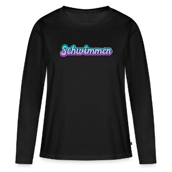 Nager - T-shirt manches longues Premium bio Femme - noir - Devant - Julia (174cm)