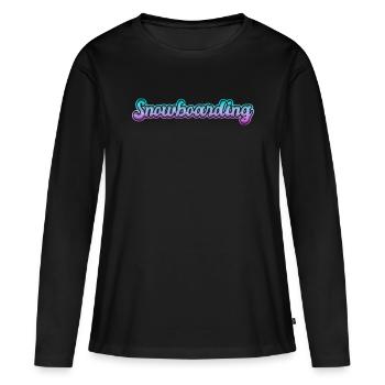 Snowboarding - Frauen Premium Bio Langarmshirt - Schwarz - Vorne - Julia (174cm)