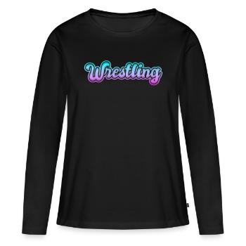 Lutte - T-shirt manches longues Premium bio Femme - noir - Devant - Julia (174cm)