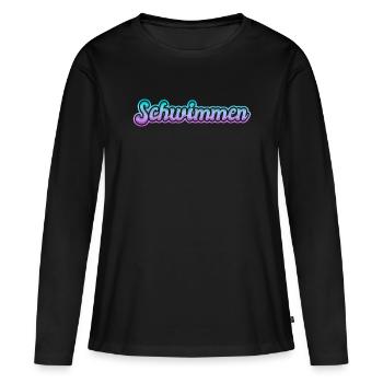Nager - T-shirt manches longues Premium bio Femme - noir - Devant - Julia (174cm)