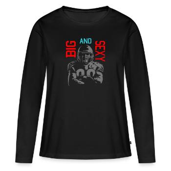 Football américain grand et sexy - T-shirt manches longues Premium bio Femme - noir - Devant - Julia (174cm)