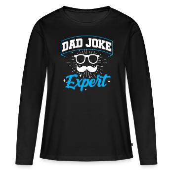 Papa Blague Papa Blagues Père - T-shirt manches longues Premium bio Femme - noir - Devant - Julia (174cm)
