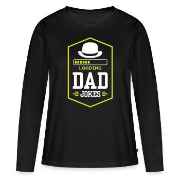 Papa Blague Papa Blagues Père - T-shirt manches longues Premium bio Femme - noir - Devant - Julia (174cm)