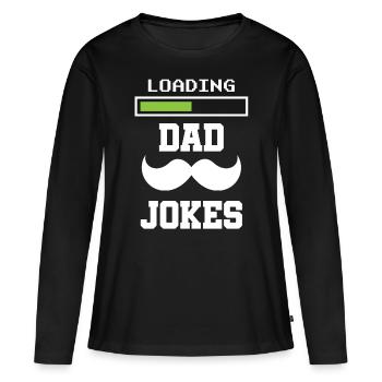 Papa Blague Papa Blague Père Blagues - T-shirt manches longues Premium bio Femme - noir - Devant - Julia (174cm)
