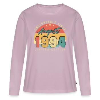 Année de construction Août 1994 - T-shirt manches longues Premium bio Femme - rose poudré - Devant - Julia (174cm)