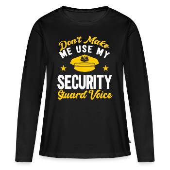 Ma voix de sécurité - T-shirt manches longues Premium bio Femme - noir - Devant - Julia (174cm)