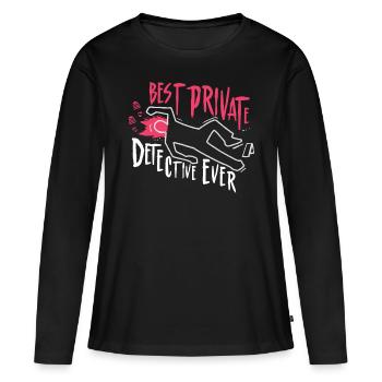 Le meilleur détective privé jamais privé - T-shirt manches longues Premium bio Femme - noir - Devant - Julia (174cm)