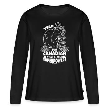 Canada - T-shirt manches longues Premium bio Femme - noir - Devant - Julia (174cm)