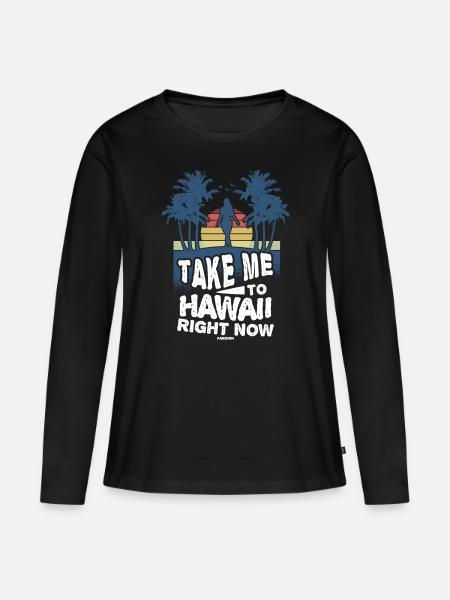 Hawaii - Frauen Premium Bio Langarmshirt - Schwarz