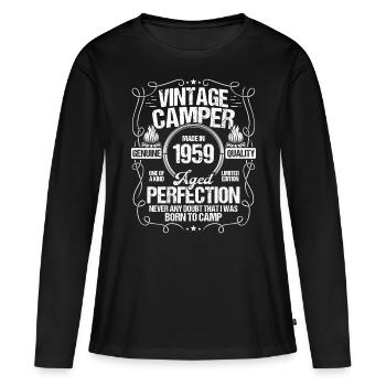 1959 Camper Mountains Scout Scouting Camping 1959 - Frauen Premium Bio Langarmshirt - Schwarz - Vorne - Julia (174cm)