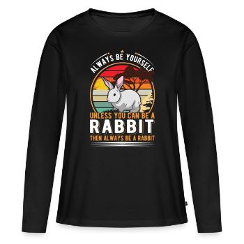 Lapin Lapin Lapin Lapin - T-shirt manches longues Premium bio Femme - noir - Devant - Julia (174cm)