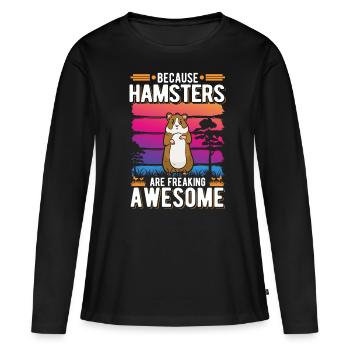 Hamster Cadeau Hamster Doré Hamster Nain Hamster - T-shirt manches longues Premium bio Femme - noir - Devant - Julia (174cm)