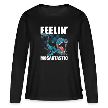 Feelin' Mosantastic Prehistoric Mosasaurus - T-shirt manches longues Premium bio Femme - noir - Devant - Julia (174cm)
