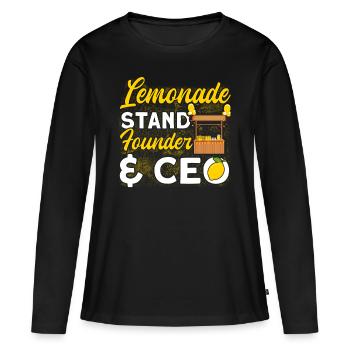 Jus de citron Jus de citron Limonade - T-shirt manches longues Premium bio Femme - noir - Devant - Julia (174cm)