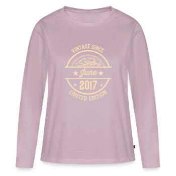 Geburtstag Vintage seit Juni 2017 - Frauen Premium Bio Langarmshirt - Altrosa - Vorne - Julia (174cm)