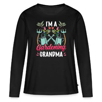 Je suis une grand-mère jardinière grand-mère grand-mère - T-shirt manches longues Premium bio Femme - noir - Devant - Julia (174cm)