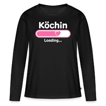 Köchin Kochen Beruf - Frauen Premium Bio Langarmshirt - Schwarz - Vorne - Julia (174cm)