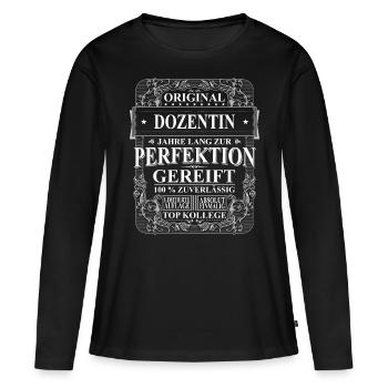 Original Dozentin Kollegen Geschenk Vintage - Frauen Premium Bio Langarmshirt - Schwarz - Vorne - Julia (174cm)