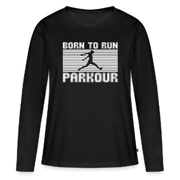Parkour - T-shirt manches longues Premium bio Femme - noir - Devant - Julia (174cm)