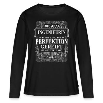 Original Ingenieurin Kollegen Geschenk Vintage - Frauen Premium Bio Langarmshirt - Schwarz - Vorne - Julia (174cm)