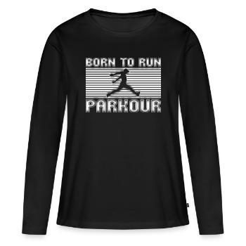 Parkour - T-shirt manches longues Premium bio Femme - noir - Devant - Julia (174cm)