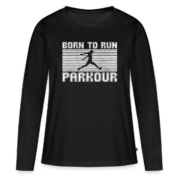 Parkour - T-shirt manches longues Premium bio Femme - noir - Devant - Julia (174cm)