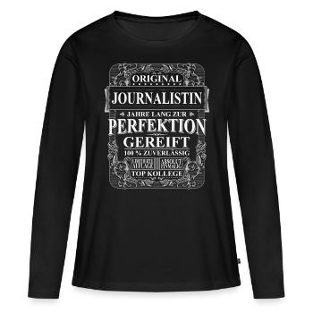Original Journalistin Kollegen Geschenk Vintage - Frauen Premium Bio Langarmshirt - Schwarz - Vorne - Julia (174cm)