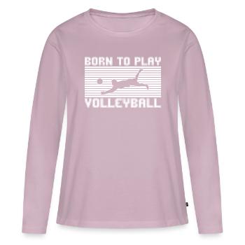 Volley-ball - T-shirt manches longues Premium bio Femme - rose poudré - Devant - Julia (174cm)