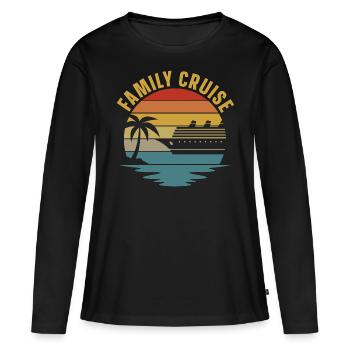 Croisière familiale - T-shirt manches longues Premium bio Femme - noir - Devant - Julia (174cm)
