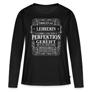 Original Lehrerin Kollegen Geschenk Vintage - Frauen Premium Bio Langarmshirt - Schwarz - Vorne - Julia (174cm)
