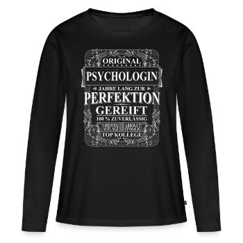 Original Psychologin Kollegen Geschenk Vintage - Frauen Premium Bio Langarmshirt - Schwarz - Vorne - Julia (174cm)