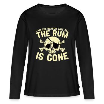 Je suis la raison pour laquelle tout le rhum a disparu - T-shirt manches longues Premium bio Femme - noir - Devant - Julia (174cm)