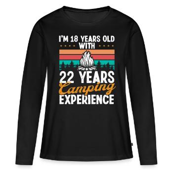 40 Year Old Camper Mountains Camping 40 Birthday - Frauen Premium Bio Langarmshirt - Schwarz - Vorne - Julia (174cm)