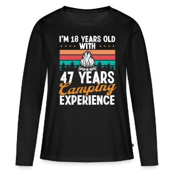 65 Year Old Camper Mountains Camping 65 Birthday - Women's Premium Organic Long Sleeve Shirt - black - Front - Julia (174cm)