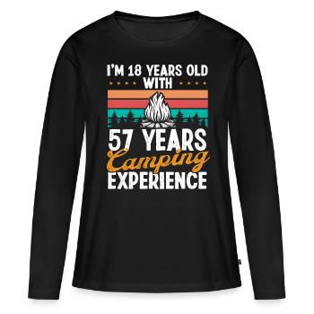 75 Year Old Camper Mountains Camping 75 Birthday - Women's Premium Organic Long Sleeve Shirt - black - Front - Julia (174cm)