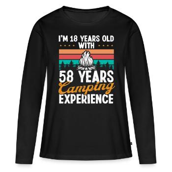 76 Year Old Camper Mountains Camping 76 Birthday - Women's Premium Organic Long Sleeve Shirt - black - Front - Julia (174cm)