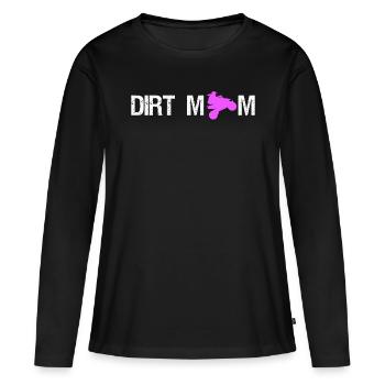 Dirt Mom Quad Shirt Cadeau - T-shirt manches longues Premium bio Femme - noir - Devant - Julia (174cm)