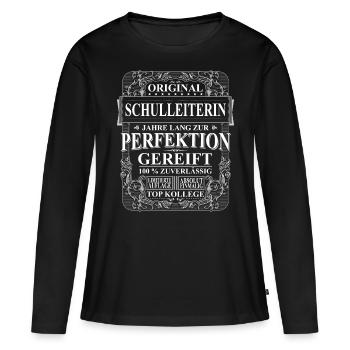 Original Schulleiterin Kollegen Geschenk Vintage - Frauen Premium Bio Langarmshirt - Schwarz - Vorne - Julia (174cm)