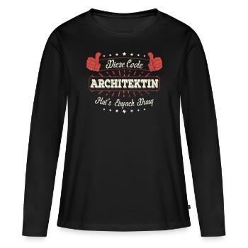 Diese Coole Architektin Geschenk Kollegen Spruch - Frauen Premium Bio Langarmshirt - Schwarz - Vorne - Julia (174cm)