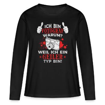 Fotografen Ich Bin Fotograf Kamera Fotograf Geiler - Frauen Premium Bio Langarmshirt - Schwarz - Vorne - Julia (174cm)