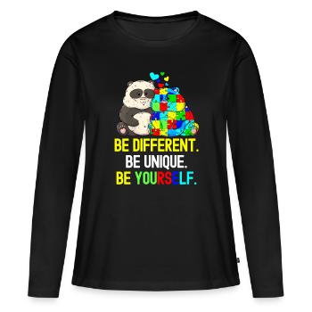 Tshirt autistique Autimus Cadeau Asperger Enfants - T-shirt manches longues Premium bio Femme - noir - Devant - Julia (174cm)
