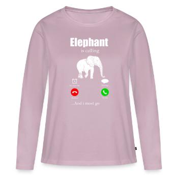 Elefant Elefanten Elephant Rüsseltier Zoo Zirkus - Frauen Premium Bio Langarmshirt - Altrosa - Vorne - Julia (174cm)