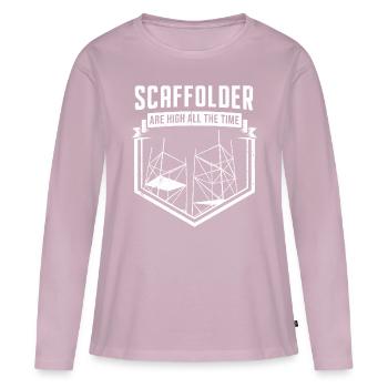 Scaffolding Builder Gift Work Occupation Construction Worker Job - Women's Premium Organic Long Sleeve Shirt - dusky pink - Front - Julia (174cm)
