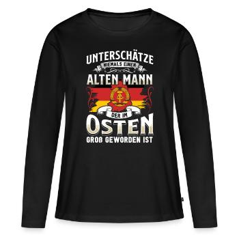 Ossi Geschenk Ostdeutschland NVA Germania Osten - Frauen Premium Bio Langarmshirt - Schwarz - Vorne - Julia (174cm)