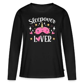 Amoureux de la nuit Hébergement Nuitée - T-shirt manches longues Premium bio Femme - noir - Devant - Julia (174cm)
