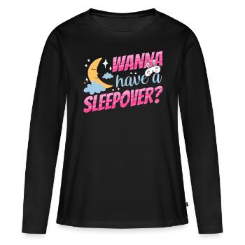 Envie d’une nuitée ? Nuit Party Sweet - T-shirt manches longues Premium bio Femme - noir - Devant - Julia (174cm)