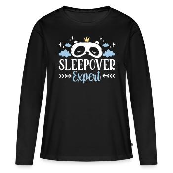 Expert pour les nuitées douces fête nuitée - T-shirt manches longues Premium bio Femme - noir - Devant - Julia (174cm)
