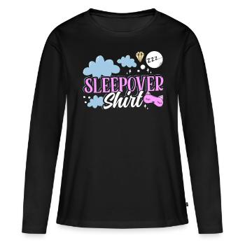 Chemise de nuit NuitÉe Fête - T-shirt manches longues Premium bio Femme - noir - Devant - Julia (174cm)